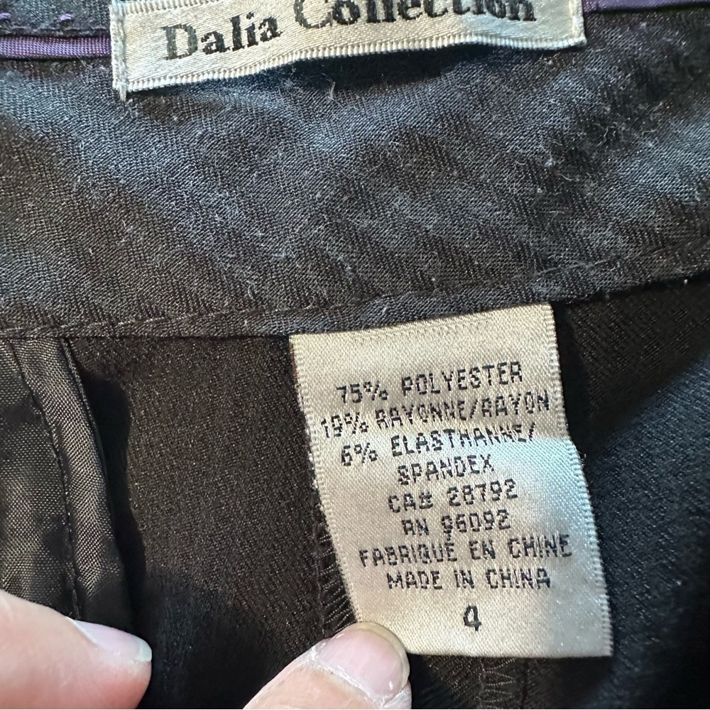 Dalia Collection Black Slacks - Picture 3 of 4